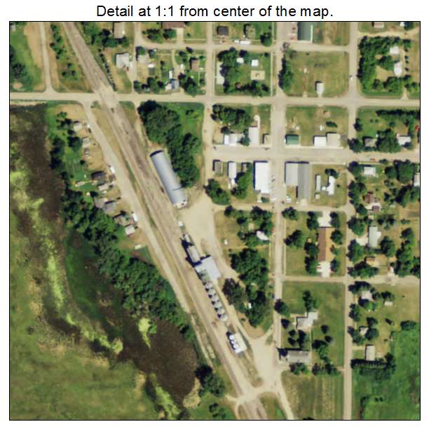 Pisek, North Dakota aerial imagery detail