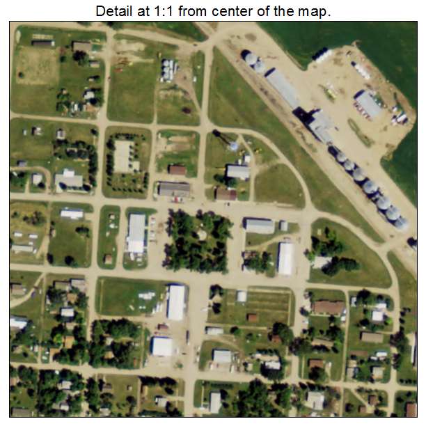 Plaza, North Dakota aerial imagery detail