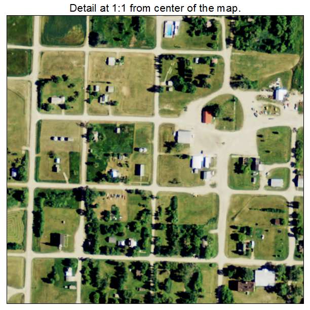 Sarles, North Dakota aerial imagery detail