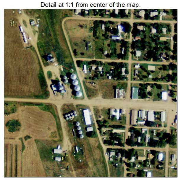 Selfridge, North Dakota aerial imagery detail