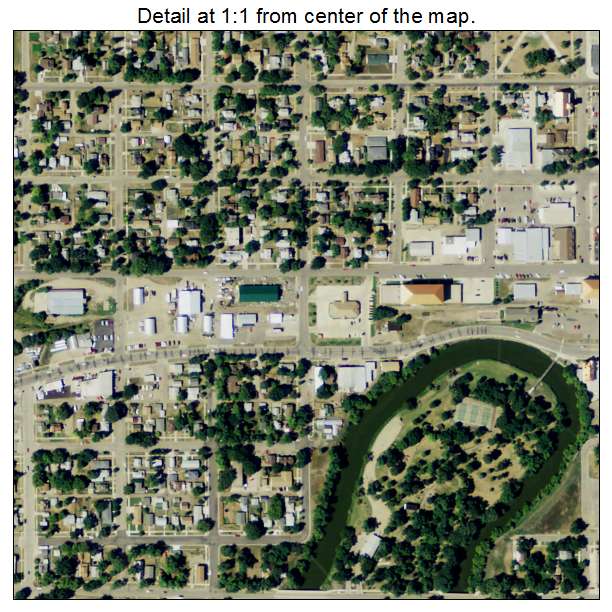 Valley City, North Dakota aerial imagery detail