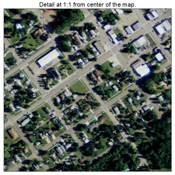 Walhalla, North Dakota aerial imagery detail