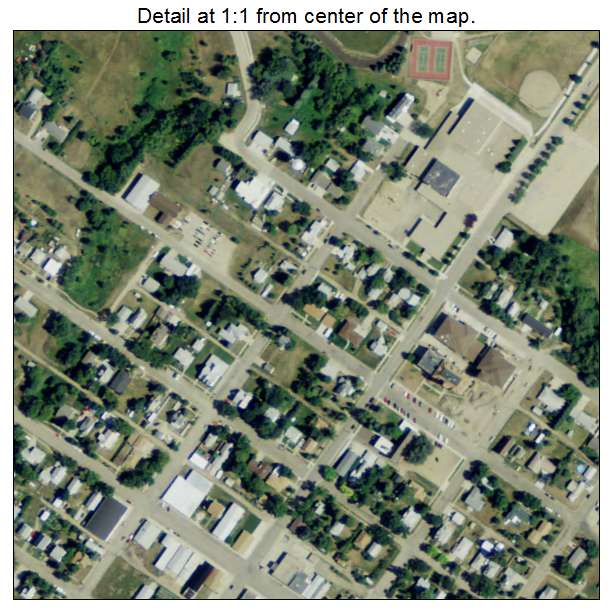 Washburn, North Dakota aerial imagery detail