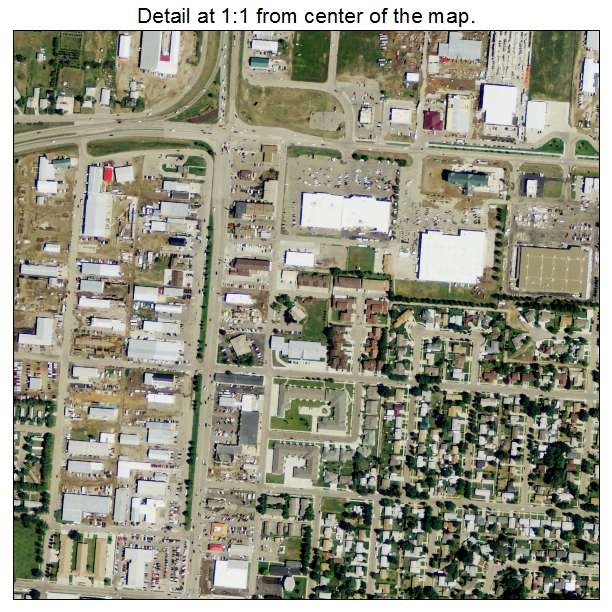 Williston, North Dakota aerial imagery detail