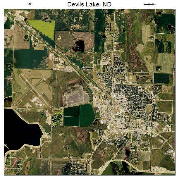 Devils Lake, ND air photo map