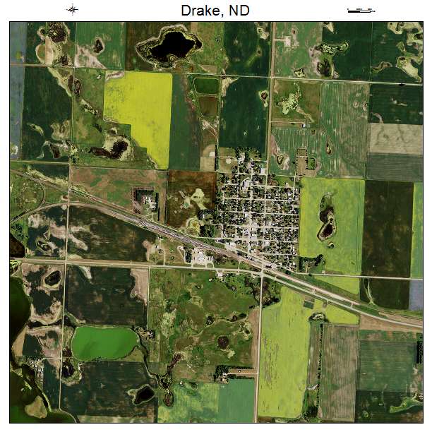 Drake, ND air photo map