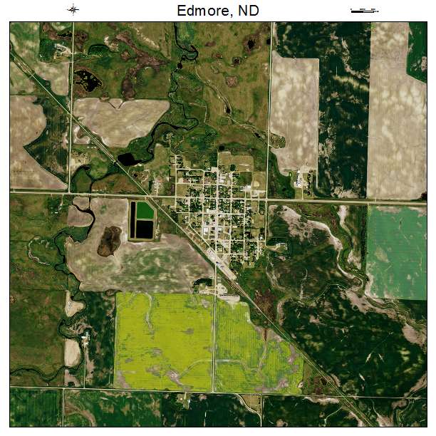 Edmore, ND air photo map