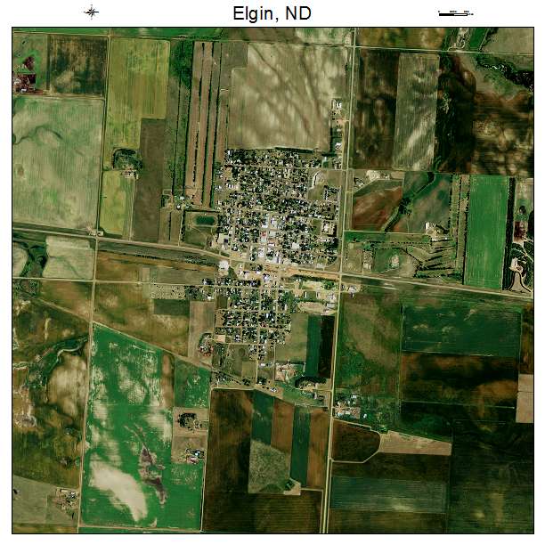 Elgin, ND air photo map