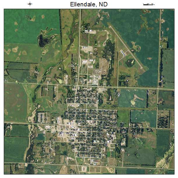 Ellendale, ND air photo map