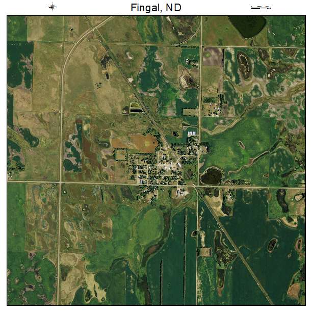 Fingal, ND air photo map