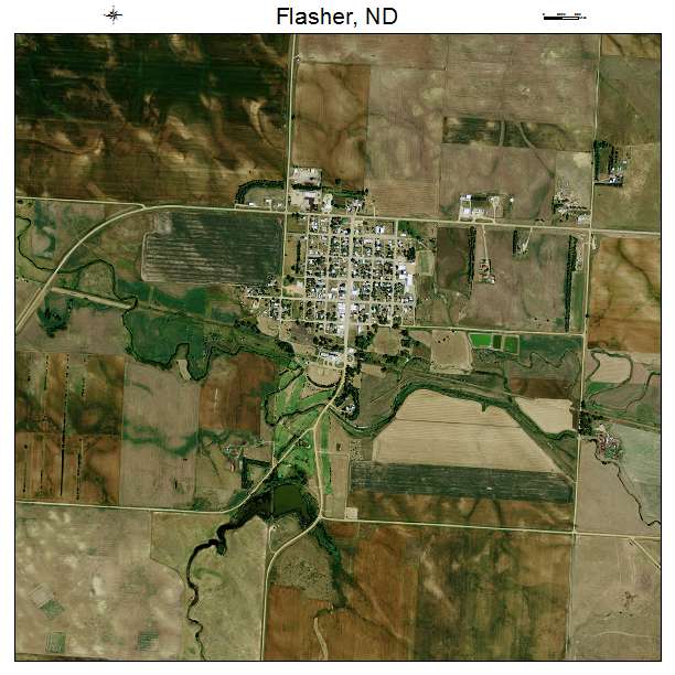 Flasher, ND air photo map