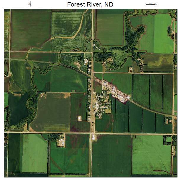 Forest River, ND air photo map