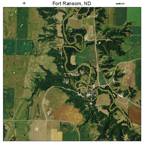 Fort Ransom, ND air photo map