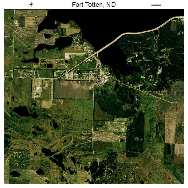 Fort Totten, ND air photo map