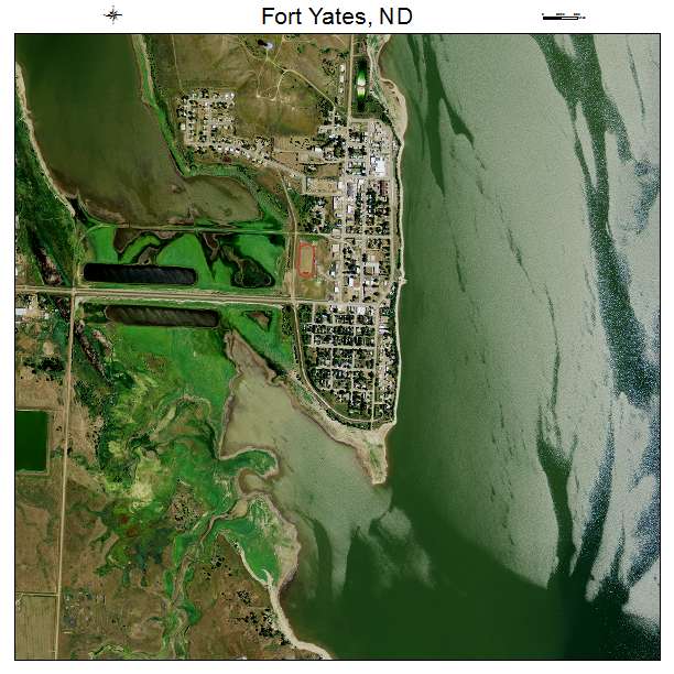 Fort Yates, ND air photo map