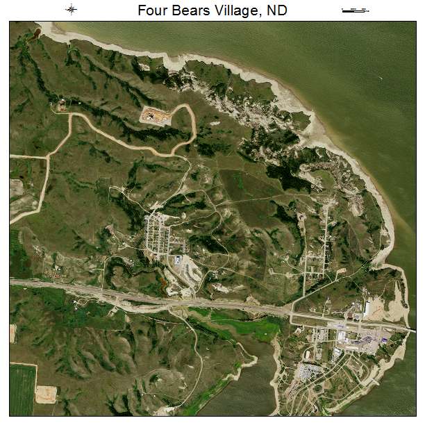 Four Bears Village, ND air photo map