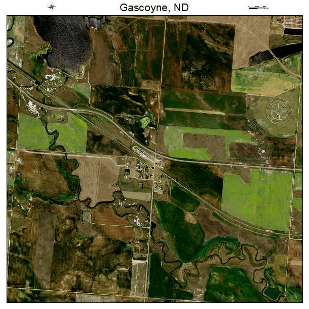 Gascoyne, ND air photo map