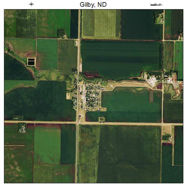 Gilby, ND air photo map