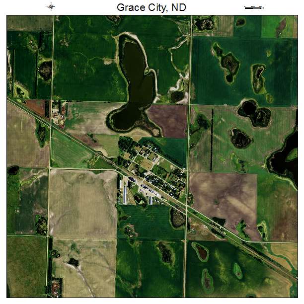 Grace City, ND air photo map