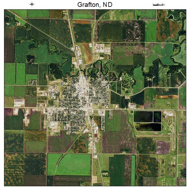 Grafton, ND air photo map