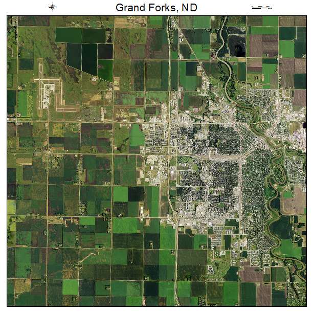 Grand Forks, ND air photo map