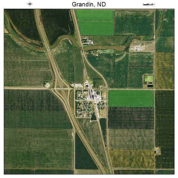 Grandin, ND air photo map