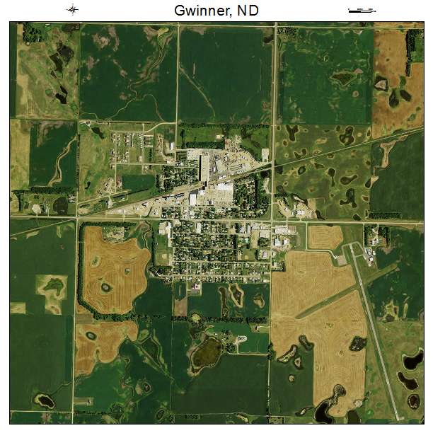 Gwinner, ND air photo map