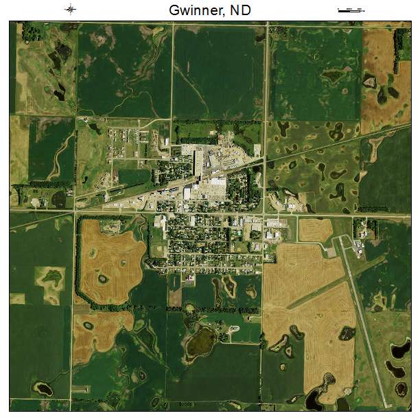 Aerial Photography Map of Gwinner, ND North Dakota