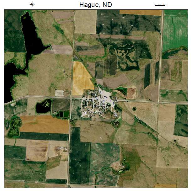 Hague, ND air photo map