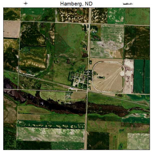 Hamberg, ND air photo map