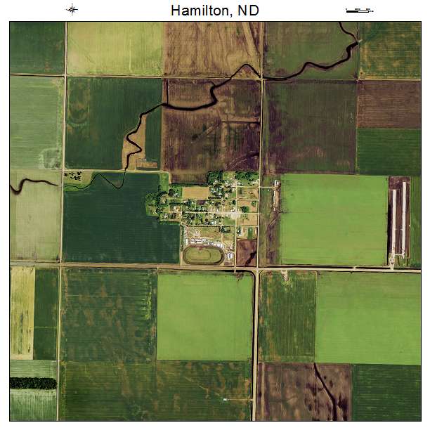 Hamilton, ND air photo map