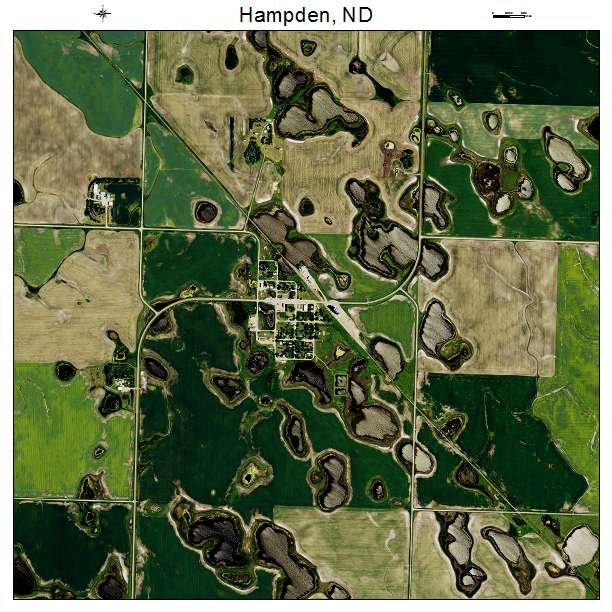 Hampden, ND air photo map