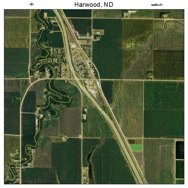 Harwood, ND air photo map
