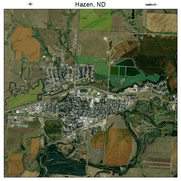 Hazen, ND air photo map