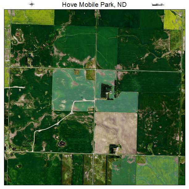 Hove Mobile Park, ND air photo map