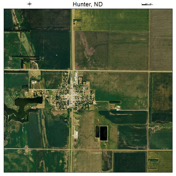 Hunter, ND air photo map