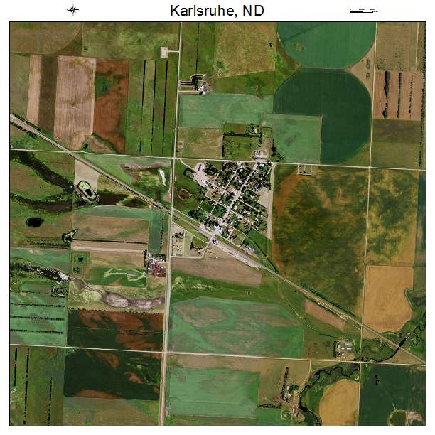 Karlsruhe, ND air photo map