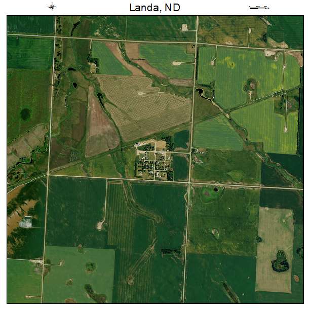 Landa, ND air photo map