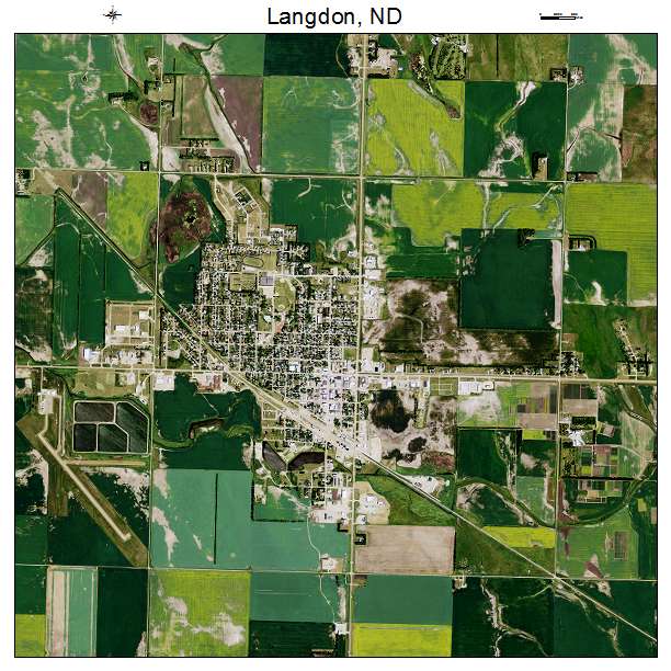 Langdon, ND air photo map