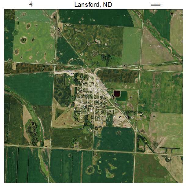 Lansford, ND air photo map
