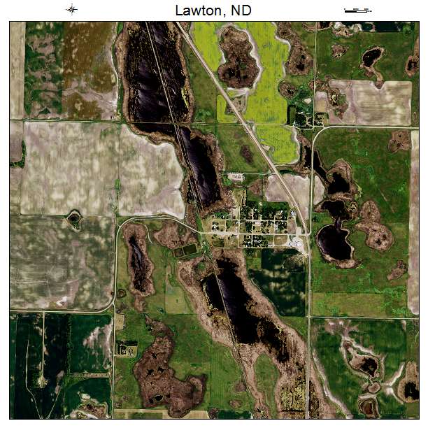 Lawton, ND air photo map