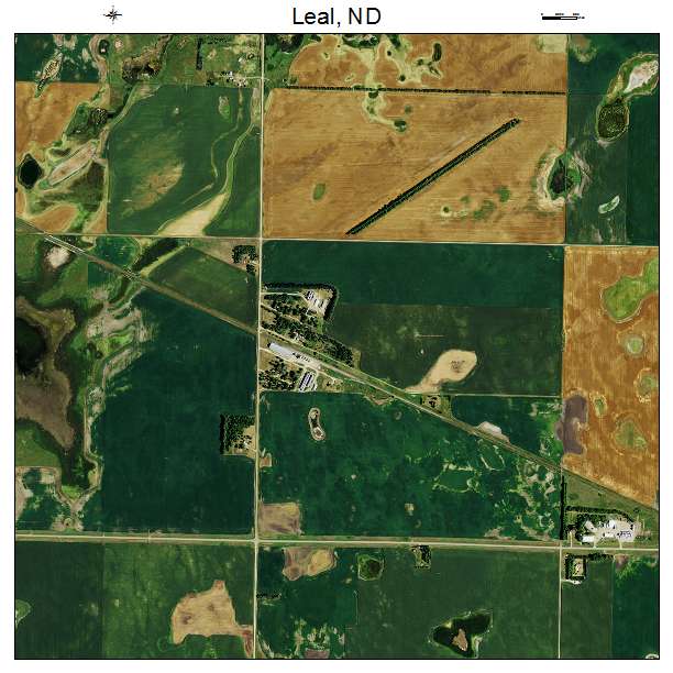 Leal, ND air photo map