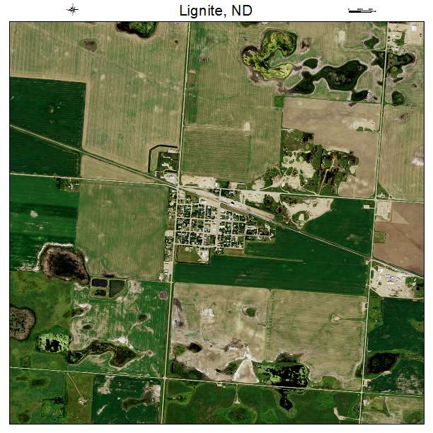 Lignite, ND air photo map