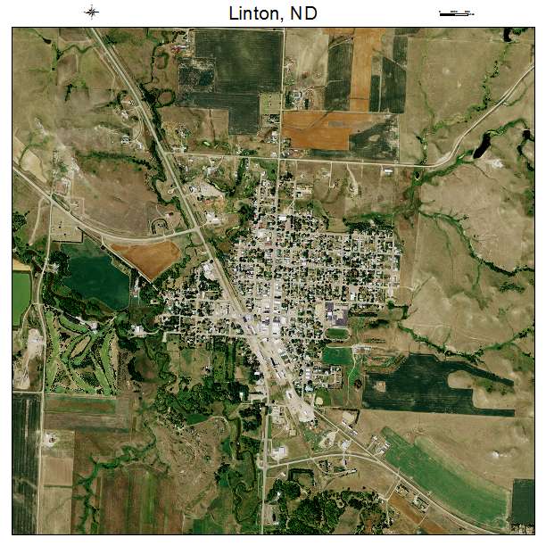 Linton, ND air photo map