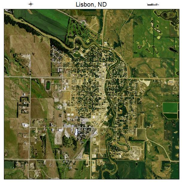 Lisbon, ND air photo map