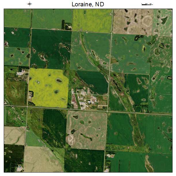 Loraine, ND air photo map