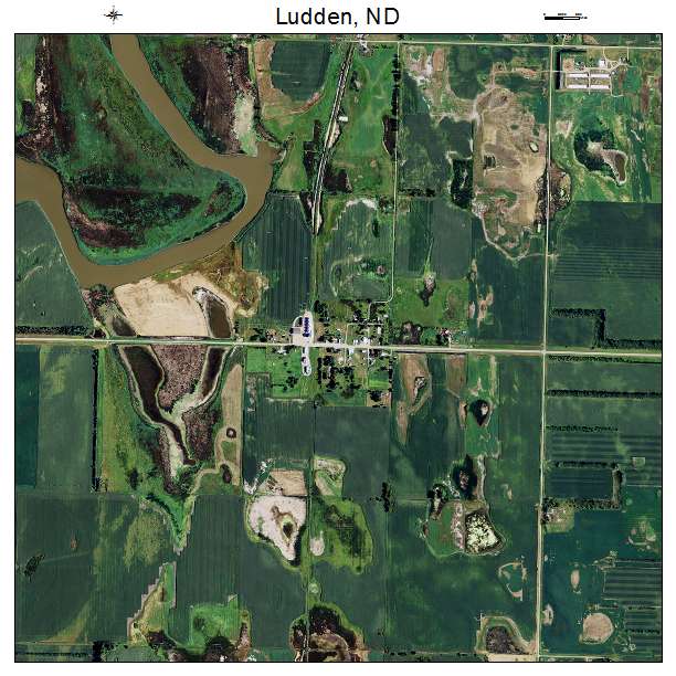 Ludden, ND air photo map