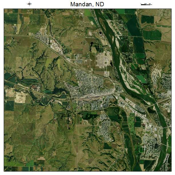 Mandan, ND air photo map