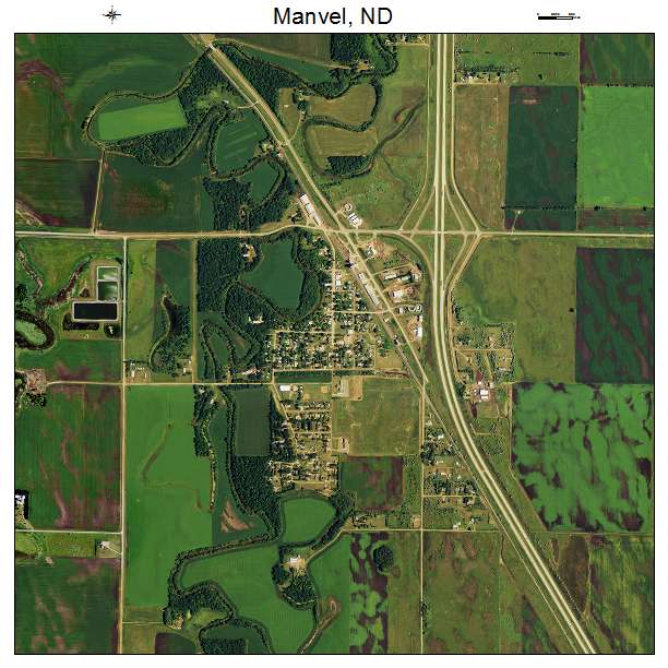 Manvel, ND air photo map