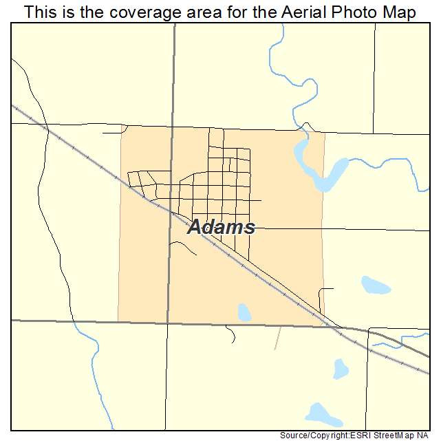 Adams, ND location map 